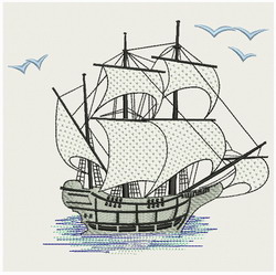Sailing Ship 01 machine embroidery designs