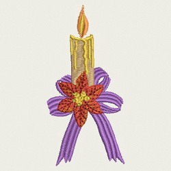 Candel with Poinsettia machine embroidery designs