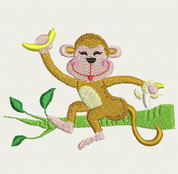 Playful Monkey 04 machine embroidery designs