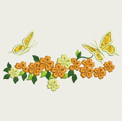 Flower With Butterly machine embroidery designs
