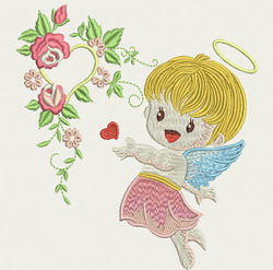 Cute Baby Angel 02 machine embroidery designs