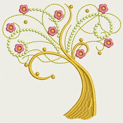 Flower Tree machine embroidery designs