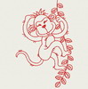 Redwork Playful Monkey 04(SM)