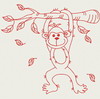 Redwork Playful Monkey 09(Md)