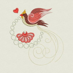 Fancy Bird 01 machine embroidery designs