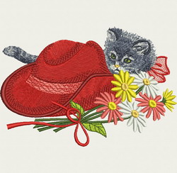 Cat With Hat machine embroidery designs