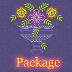 Vintage Flower Pots machine embroidery designs