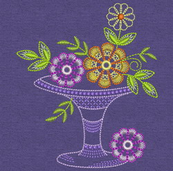 Vintage Flower Pot 01 machine embroidery designs