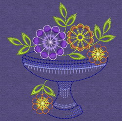 Vintage Flower Pot 02 machine embroidery designs