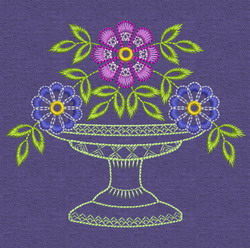 Vintage Flower Pot 04 machine embroidery designs