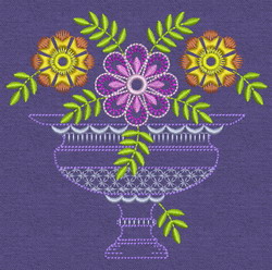 Vintage Flower Pot 05 machine embroidery designs