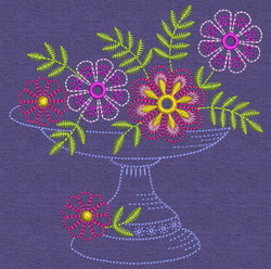 Vintage Flower Pot 09 machine embroidery designs