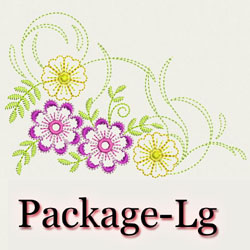 Vintage Flowers (Lg) machine embroidery designs