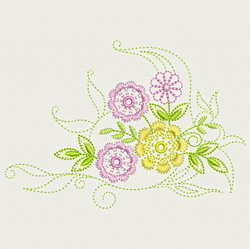 Vintage Flower 02 (Md) machine embroidery designs