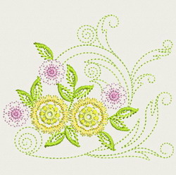 Vintage Flower 03 (Sm) machine embroidery designs