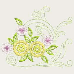 Vintage Flower 03 (Md) machine embroidery designs