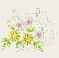 Vintage Flower 04 (Md) machine embroidery designs