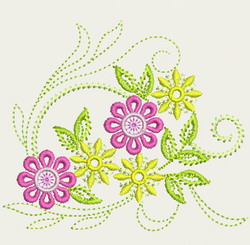 Vintage Flower 07 (Sm) machine embroidery designs