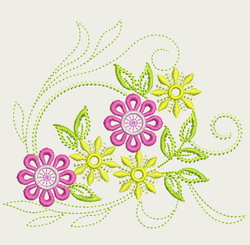 Vintage Flower 07 (Md) machine embroidery designs