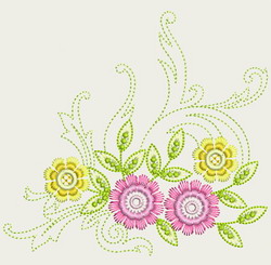 Vintage Flower 09 (Md) machine embroidery designs