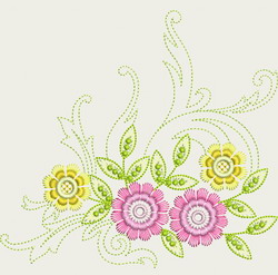 Vintage Flower 09 (Lg) machine embroidery designs