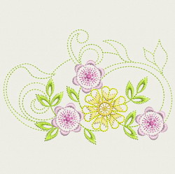 Vintage Flower 10 (Md) machine embroidery designs