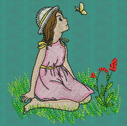 Playful Girl 01 machine embroidery designs