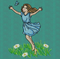 Playful Girl 02 machine embroidery designs