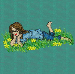 Playful Girl 03 machine embroidery designs