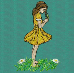 Playful Girl 04 machine embroidery designs