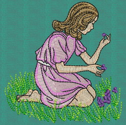 Playful Girl 05 machine embroidery designs