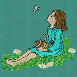 Playful Girl 08 machine embroidery designs