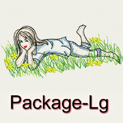 Vintage Playful Girls(Lg) machine embroidery designs