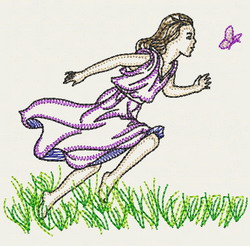 Vintage Playful Girl 06(Sm) machine embroidery designs