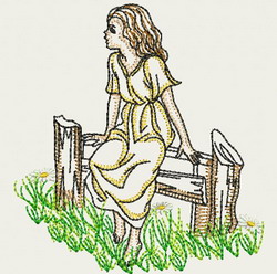 Vintage Playful Girl 09(Sm) machine embroidery designs