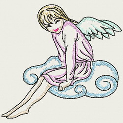 Vintage Angel Girl 01(Md) machine embroidery designs