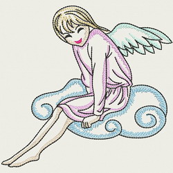 Vintage Angel Girl 01(Lg) machine embroidery designs
