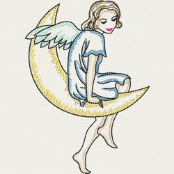 Vintage Angel Girl 02(Lg) machine embroidery designs
