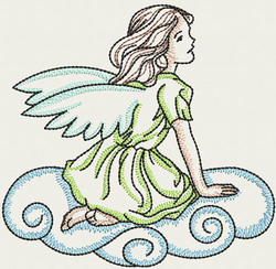 Vintage Angel Girl 03(Md) machine embroidery designs