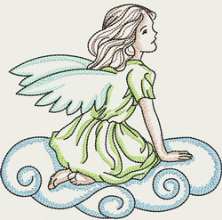 Vintage Angel Girl 03(Lg) machine embroidery designs