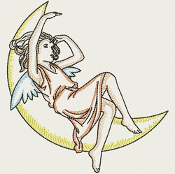 Vintage Angel Girl 04(Lg) machine embroidery designs