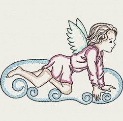 Vintage Angel Girl 05(Lg) machine embroidery designs