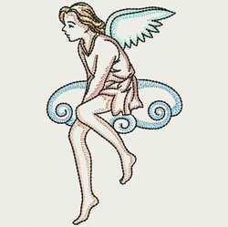 Vintage Angel Girl 06(Md) machine embroidery designs