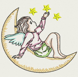 Vintage Angel Girl 07(Sm) machine embroidery designs