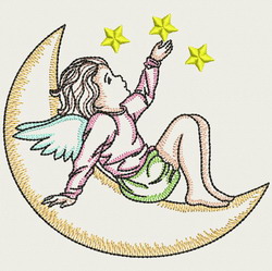 Vintage Angel Girl 07(Md) machine embroidery designs
