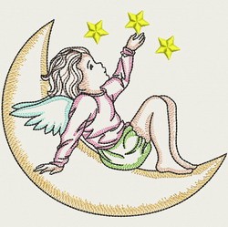 Vintage Angel Girl 07(Lg) machine embroidery designs