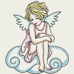 Vintage Angel Girl 08(Sm) machine embroidery designs