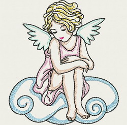 Vintage Angel Girl 08(Md) machine embroidery designs