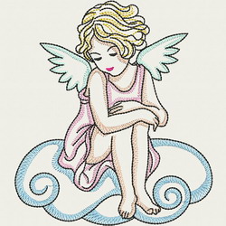 Vintage Angel Girl 08(Lg) machine embroidery designs