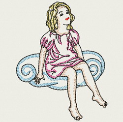 Vintage Angel Girl 10(Sm) machine embroidery designs